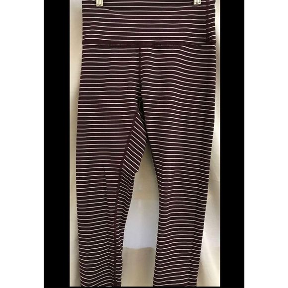 Lululemon Womens Leggings Stretch High Rise Tight Luxtreme Parallel Striped Size - Picture 1 of 5